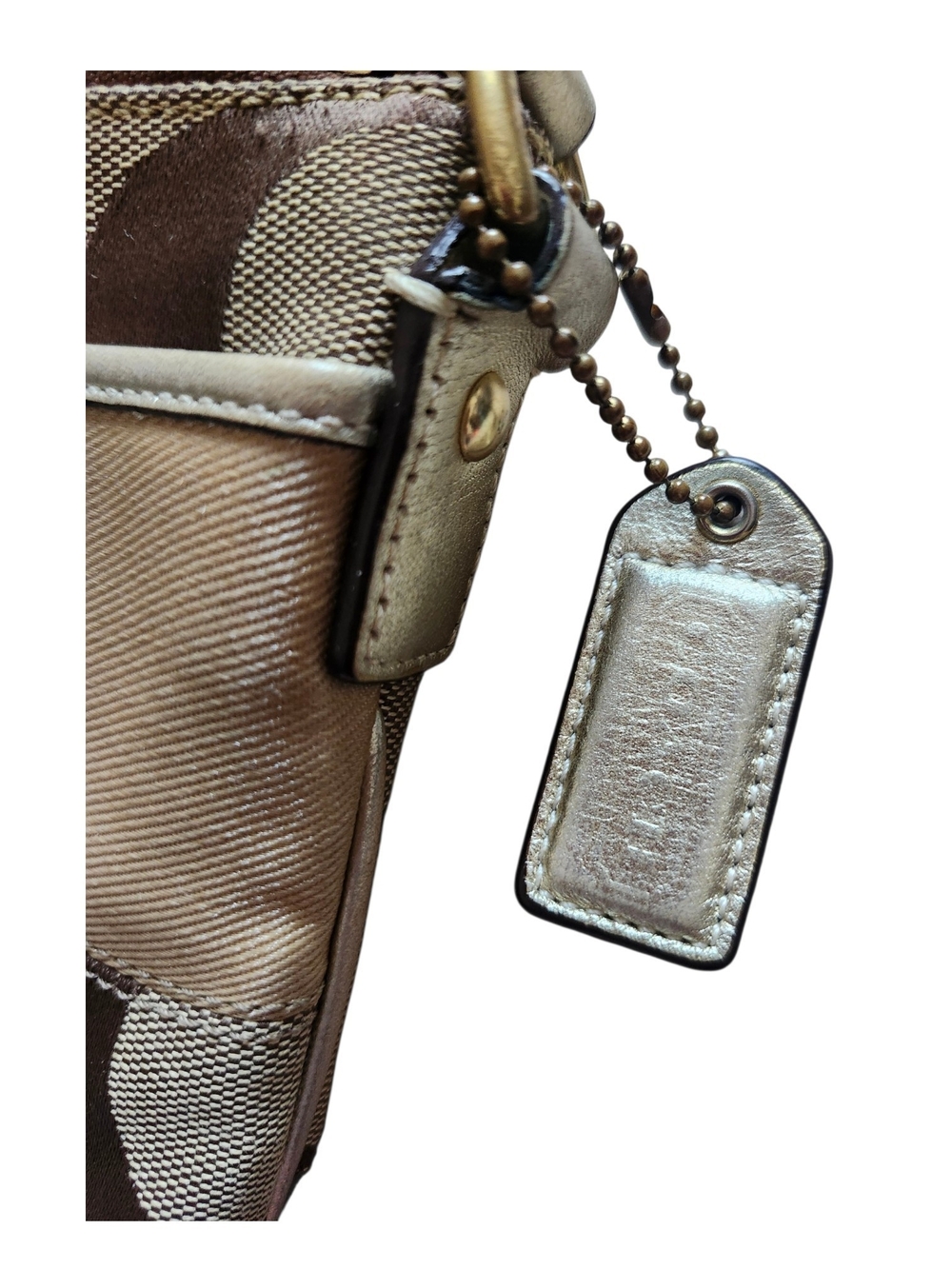 Coach Vintage Signature Stripe Swingpack Crossbody Bag in Beige/Brown - Picture 2 of 9